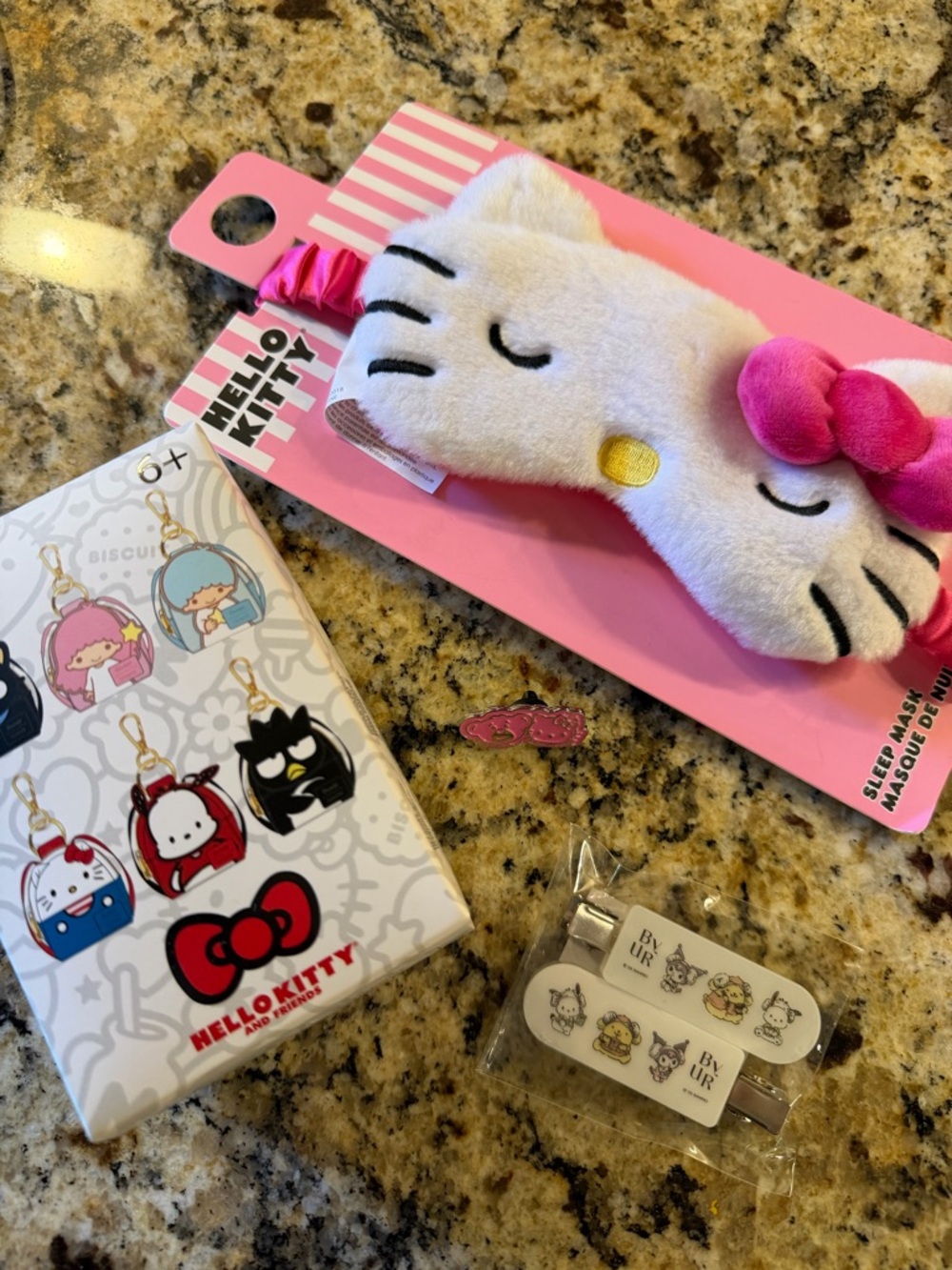 Hello Kitty White & Pink Plush Kids Sleep Mask with Bow